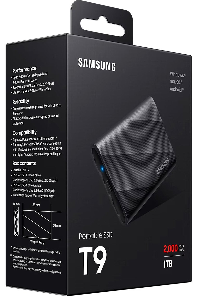 Продать SSD-диск Samsung T9 1TB USB 3.2 (MU-PG1T0B/EU) по Trade-In  интернет-магазине Телемарт - Киев, Днепр, Украина