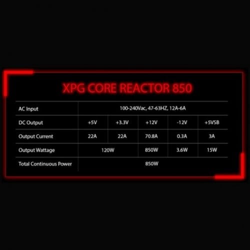 Фото Блок живлення XPG Core Reactor 850W (COREREACTOR850G-BKCEU) Black