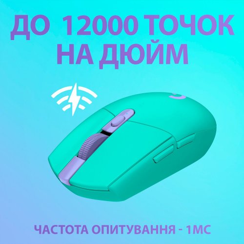 Купити Миша Logitech G305 Lightspeed (910-006378) Mint - ціна в Києві, Львові, Вінниці, Хмельницькому, Франківську, Україні | інтернет-магазин TELEMART.UA фото