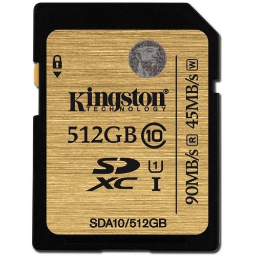Купить Карта памяти Kingston SDXC 512GB Class 10 UHS-I (SDA10/512GB) - цена в Харькове, Киеве, Днепре, Одессе
в интернет-магазине Telemart фото