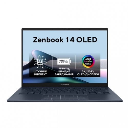 Купить Ноутбук Asus Zenbook 14 OLED UX3405MA-PP047X (90NB11R1-M00260) Ponder Blue - цена в Харькове, Киеве, Днепре, Одессе
в интернет-магазине Telemart фото