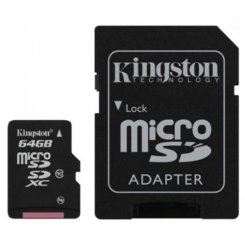 Карта пам'яті Kingston microSDXC 64GB Class 10 UHS-I (с адаптером) (SDC10/64GB)