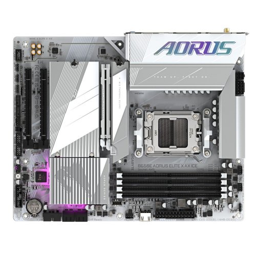 Photo Motherboard Gigabyte B650E AORUS ELITE X AX ICE (sAM5, AMD B650)