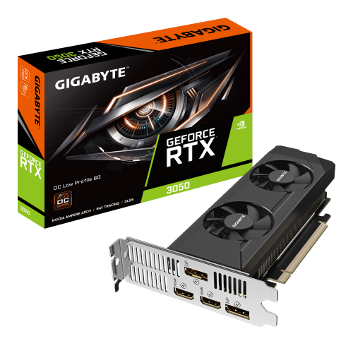 Photo Video Graphic Card Gigabyte GeForce RTX 3050 Low Profile OC 6144MB (GV-N3050OC-6GL)
