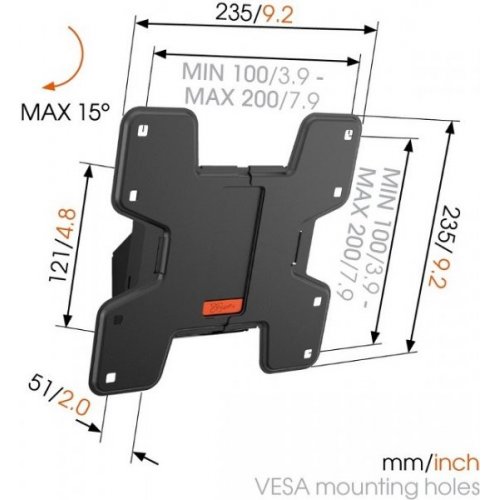 Купити Кронштейн VOGELS W50610 Black - ціна в Києві, Львові, Вінниці, Хмельницькому, Франківську, Україні | інтернет-магазин TELEMART.UA фото