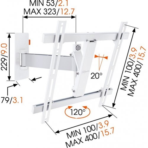 Купити Кронштейн VOGELS W52071 White - ціна в Києві, Львові, Вінниці, Хмельницькому, Франківську, Україні | інтернет-магазин TELEMART.UA фото