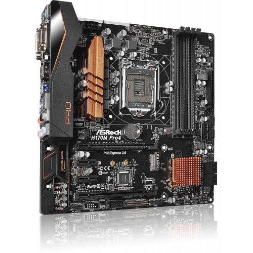 Продать Материнская плата AsRock H170M PRO4 (s1151, Intel H170) по Trade-In интернет-магазине Телемарт - Киев, Днепр, Украина фото
