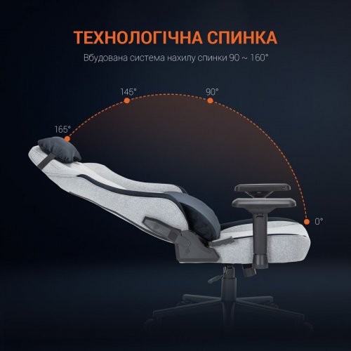 Игровое кресло GamePro GC715 Linen Fabric (GC715DG) Dark Grey купить в Украине | Telemart фото