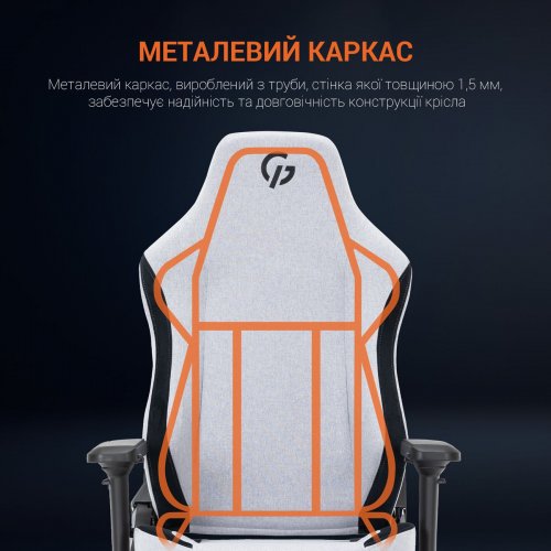 Ігрове крісло GamePro GC715 Linen Fabric (GC715LG) Light Grey купити в Україні | Telemart фото