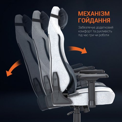 Ігрове крісло GamePro GC715 Linen Fabric (GC715LG) Light Grey купити в Україні | Telemart фото