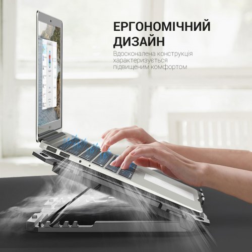 Охлаждающая подставка для ноутбука GamePro CP485 Black купить в Украине: Киев, Днепр, Харьков, Одесса  | Низкая цена, отзывы, характеристики от TELEMART фото