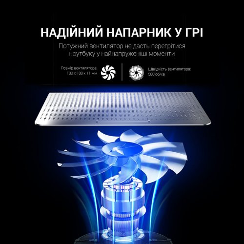 Охлаждающая подставка для ноутбука OfficePro CP500 Black купить в Украине: Киев, Днепр, Харьков, Одесса  | Низкая цена, отзывы, характеристики от TELEMART фото