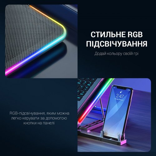 Охолоджувальна підставка для ноутбука GamePro CP670 Black купити в Україні: Київ, Львів, Хмельницький, Тернопіль, Івано-Франківськ | Низька ціна, відгуки, характеристики від TELEMART фото