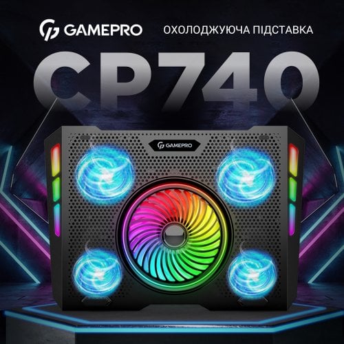 Купить Охлаждающая подставка для ноутбука GamePro CP740 Black - цена в Харькове, Киеве, Днепре, Одессе
в интернет-магазине Telemart фото