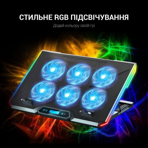 Охолоджувальна підставка для ноутбука GamePro CP890 Black купити в Україні: Київ, Львів, Хмельницький, Тернопіль, Івано-Франківськ | Низька ціна, відгуки, характеристики від TELEMART фото