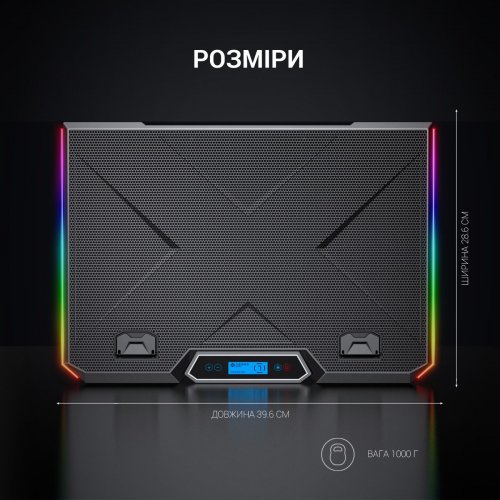 Охолоджувальна підставка для ноутбука GamePro CP890 Black купити в Україні: Київ, Львів, Хмельницький, Тернопіль, Івано-Франківськ | Низька ціна, відгуки, характеристики від TELEMART фото