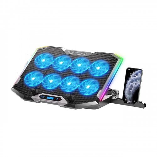 Охлаждающая подставка для ноутбука GamePro CP870 Black купить в Украине: Киев, Днепр, Харьков, Одесса  | Низкая цена, отзывы, характеристики от TELEMART фото