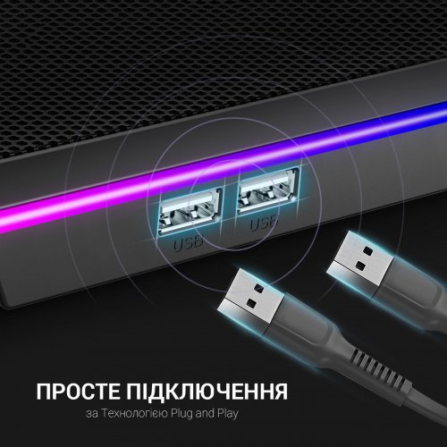 Подставка для ноутбука GamePro CP940 Black купить в Украине: Киев, Днепр, Харьков, Одесса  | Низкая цена, отзывы, характеристики от TELEMART фото