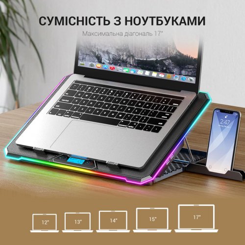 Подставка для ноутбука GamePro CP940 Black купить в Украине: Киев, Днепр, Харьков, Одесса  | Низкая цена, отзывы, характеристики от TELEMART фото