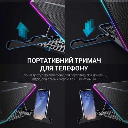 Подставка для ноутбука GamePro CP940 Black купить в Украине: Киев, Днепр, Харьков, Одесса  | Низкая цена, отзывы, характеристики от TELEMART фото