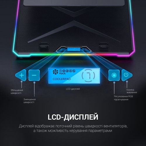 Подставка для ноутбука GamePro CP940 Black купить в Украине: Киев, Днепр, Харьков, Одесса  | Низкая цена, отзывы, характеристики от TELEMART фото