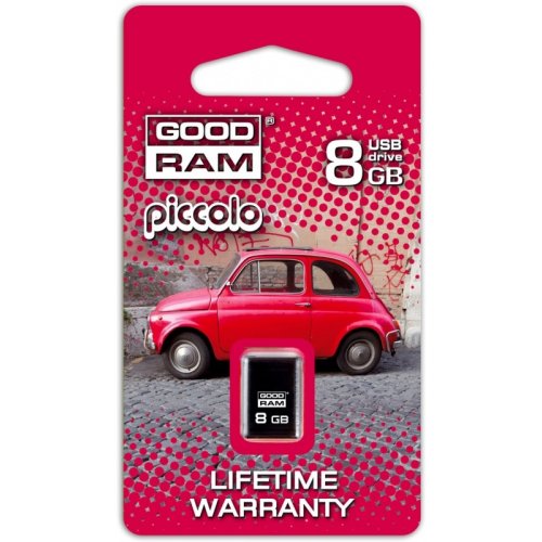 Купити Накопичувач GoodRAM Piccolo 8GB USB 2.0 Black (PD8GH2GRPIKR10) - ціна в Києві, Львові, Вінниці, Хмельницькому, Франківську, Україні | інтернет-магазин TELEMART.UA фото