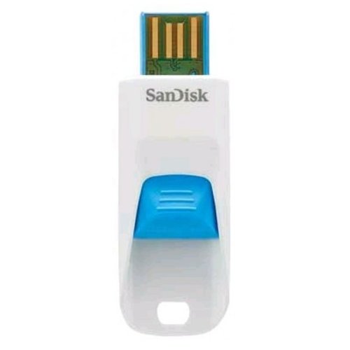 Купити Накопичувач SanDisk Cruzer Edge 16GB USB 2.0 White-Blue (SDCZ51W-016G-B35B) - ціна в Києві, Львові, Вінниці, Хмельницькому, Франківську, Україні | інтернет-магазин TELEMART.UA фото