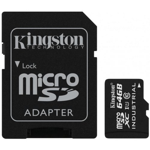 Купити Карта пам'яті Kingston microSDXC Industrial 64GB Class 10 UHS-I (с адаптером) (SDCIT/64GB) - ціна в Києві, Львові, Вінниці, Хмельницькому, Франківську, Україні | інтернет-магазин TELEMART.UA фото