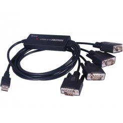 Кабель-перехідник Viewcon USB 2.0 to 4 x RS-232 1.4m (VE671) Black