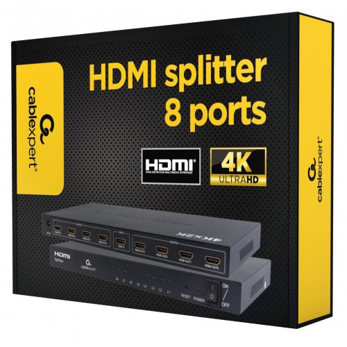 Купить Разветвитель сигнала Cablexpert HDMI to 8 x HDMI V1.4b (DSP-8PH4-03) - цена в Харькове, Киеве, Днепре, Одессе
в интернет-магазине Telemart фото
