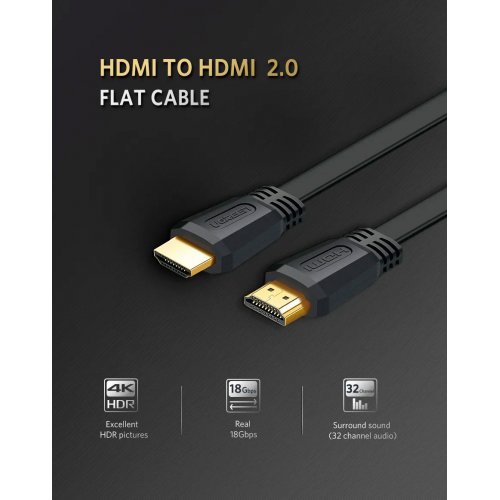 Купить Кабель Ugreen ED015 HDMI to HDMI 4K V2.0 5m (50821) Black - цена в Харькове, Киеве, Днепре, Одессе
в интернет-магазине Telemart фото
