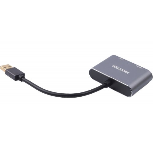 Купить Адаптер Maxxter USB to HDMI/VGA (V-AM-HDMI-VGA) Gray - цена в Харькове, Киеве, Днепре, Одессе
в интернет-магазине Telemart фото