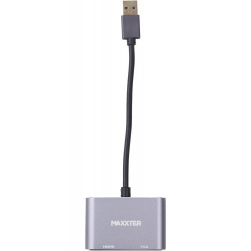 Купити Адаптер Maxxter USB to HDMI/VGA (V-AM-HDMI-VGA) Gray - ціна в Києві, Львові, Вінниці, Хмельницькому, Франківську, Україні | інтернет-магазин TELEMART.UA фото