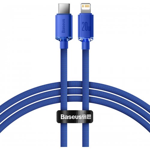 

Baseus Crystal Shine Series Fast Charging Data Cable USB Type-C to Lightning 20W 1.2m (CAJY000203) Blue