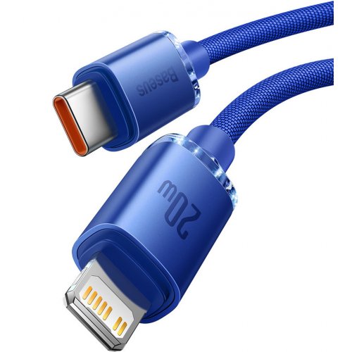 Купить Кабель Baseus Crystal Shine Series Fast Charging Data Cable USB Type-C to Lightning 20W 1.2m (CAJY000203) Blue - цена в Харькове, Киеве, Днепре, Одессе
в интернет-магазине Telemart фото