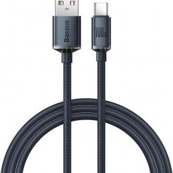 Кабель Baseus Crystal Shine Series Fast Charging Data Cable USB to USB Type-C 100W 1.2m (CAJY000401) Black