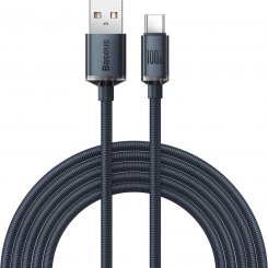 Кабель Baseus Crystal Shine Series Fast Charging Data Cable USB to USB Type-C 100W 2m (CAJY000501) Black