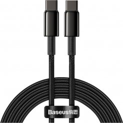 Кабель Baseus Tungsten Gold Series Fast Charging Data Cable USB Type-C to USB Type-C 100W 2m (CATWJ-A01) Black