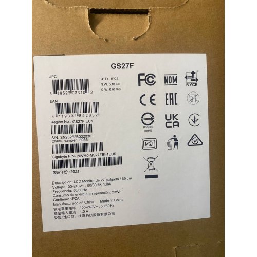 Уцінка монітор Gigabyte 27" GS27F Black (Биті пікселі, 2шт., 604381) купити в Україні | Telemart фото