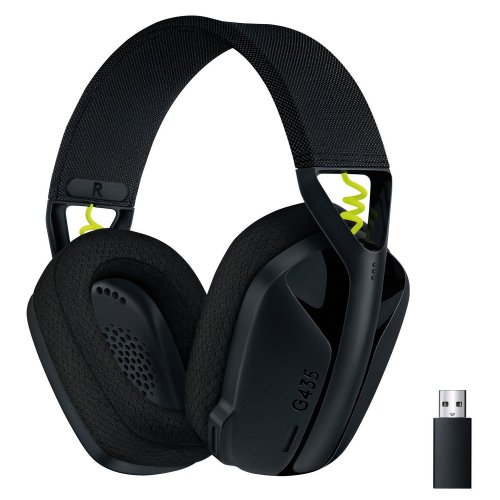 Уценка наушники Logitech G435 Lightspeed (981-001050) Black/Yellow (вскрита упаковка, 604469) купить в Украине: Киев, Днепр, Харьков, Одесса  | Низкая цена, отзывы, характеристики от TELEMART фото