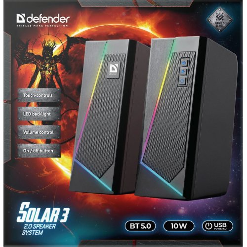 Купить Акустическая система Defender Solar 3 (65103) Black - цена в Харькове, Киеве, Днепре, Одессе
в интернет-магазине Telemart фото