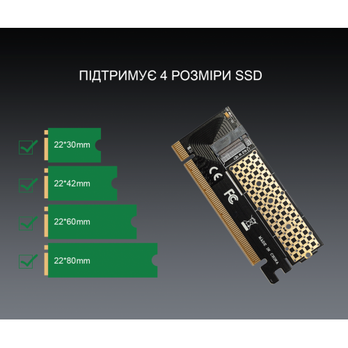 Купить Адаптер Frime PCI-E x4/x8/x16 to M.2 M Key (ECF-PCIEtoSSD006) - цена в Харькове, Киеве, Днепре, Одессе
в интернет-магазине Telemart фото