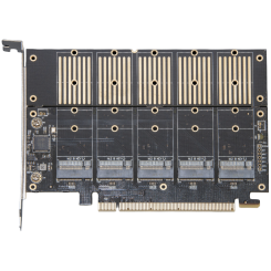 Плата расширения Frime PCI-E x16 to 5 x M.2 B Key (ECF-PCIEtoSSD010)
