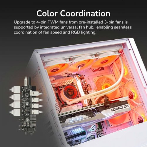 Photo Cougar Uniface RGB Tempered Glass without PSU White