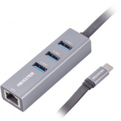USB-хаб Maxxter USB Type-C 4 in 1 (NECH-3P-02) Grey