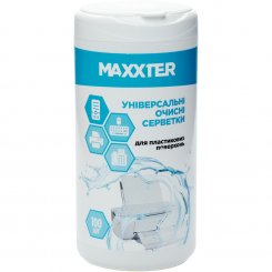 Серветки очисні для пластикових поверхонь Maxxter Cleaning Wipes 100pcs (CW-PL100-01)