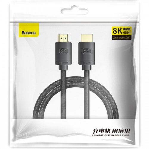 Купить Кабель Baseus High Definition Series HDMI to HDMI v2.1 8K 1.5m (WKGQ040101) Black - цена в Харькове, Киеве, Днепре, Одессе
в интернет-магазине Telemart фото