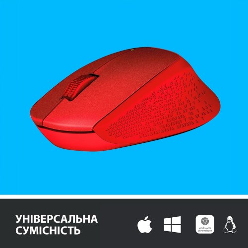 Миша Logitech M330 Silent Plus (910-004911) Red купити в Україні | Telemart фото