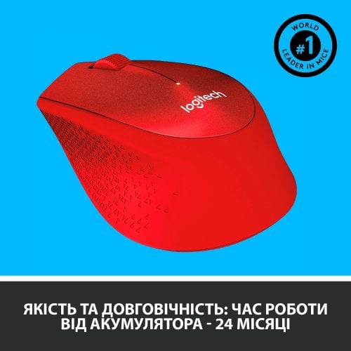 Купити Миша Logitech M330 Silent Plus (910-004911) Red - ціна в Києві, Львові, Вінниці, Хмельницькому, Франківську, Україні | інтернет-магазин TELEMART.UA фото