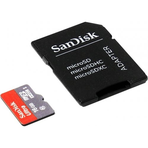Купить Карта памяти SanDisk microSDHC Ultra 16GB Class 10 UHS-I U3 (с адаптером) (SDSQUNC-016G-GN6MA) - цена в Харькове, Киеве, Днепре, Одессе
в интернет-магазине Telemart фото